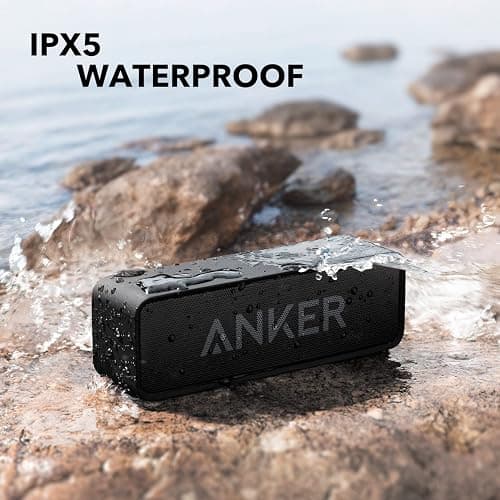 Anker Soundcore Upgraded Bluetooth Speaker with IPX5 Waterproof, Stereo Sound, 24H Playtime, Portable Wireless Speaker for iPhone, Samsung and More (Black) thumbnail 4
