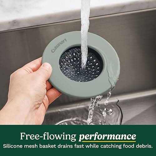 Cuisinart Sink Strainers- 2 Pack Kitchen Sink Drain Strainer & Food Catcher with Enamel-Coated Stainless Steel Rim and Silicone Base, Fits Standard 3.5" Drains, Outer Diameter 4.35", Scratch-Safe thumbnail 2