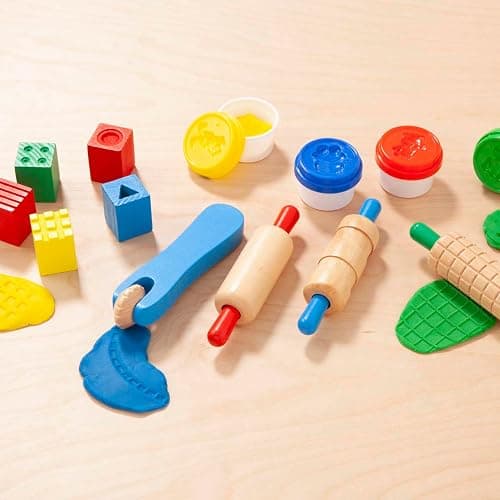 Melissa & Doug Shape, Model, and Mold Craft Activity Set - 4 Tubs of Modeling Dough and ToolsArts and Crafts for Kids Ages 3+ thumbnail 9