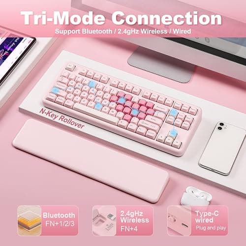 🌷YUNZII B87 Wireless Mechanical Keyboard (Get the cocoa cream V2 switches) thumbnail 3