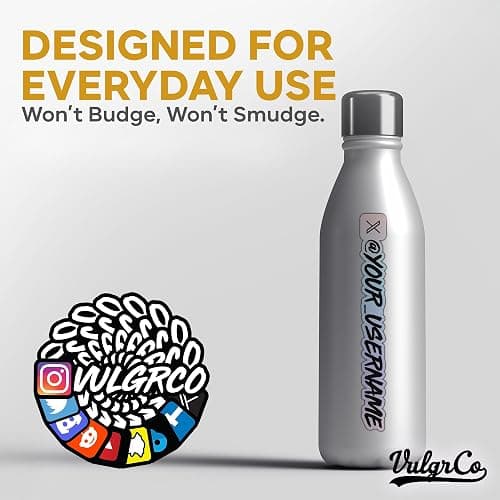 VulgrCo Custom Social Media Stickers, Personalized Handles and Logos, Custom Car Sticker for Social Media, Durable Vinyl Stickers for Cars thumbnail 4
