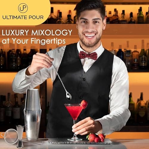 Professional Bartender Kit Travel Bag with Cocktail Shaker Set | Portable Bartending Mixology Bar Set with 18/28 oz Boston Shaker | Pro Bar Tools Perfect for Home, Bar, Parties, Beach, BBQ | 24 Pcs thumbnail 2