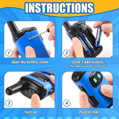 Walkie Talkies for Kids, Exssary Toys for 3-6 Year Old Boys Outdoor Toys for Kids 3-5 Walkie Talkie 3 4 5 6 Year Old Boy Gifts Hiking Camping Toy Easter Christmas Birthday Gifts for Boy Blue thumbnail 7