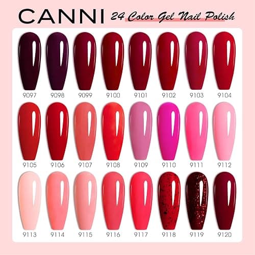 CANNI 30Pcs 9ML Hema-free Gel Nail Polish Set,Dark Red Hot Pink Purple Brown Burgundy Red Jelly Gel Polish Kit Soak Off LED Nail Polish Set Nail Art Starter Manicure Salon DIY at Home thumbnail 3