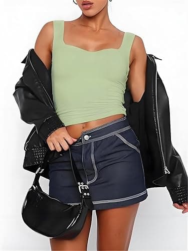 ForeFair Women Sleeveless Sexy Backless Going Out Crop Top Y2K Strappy Ruched Tank Top Summer Tight Slim Fit Cute Tops thumbnail 2