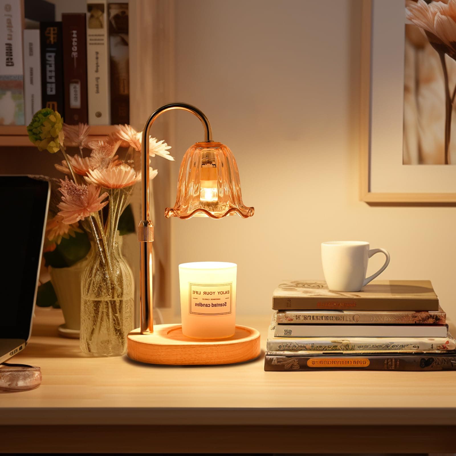 Adjustable Candle Warmer Lamp with Timer & Dimmer, Vintage Home Decor for Scented Jar Candles - Adjustable Height, Safe Melting Tech, Ideal Women/Men, New Home Bedroom Essential thumbnail 6