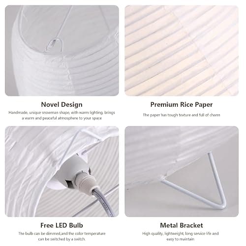 CMHSYTKE Small Rice Paper Lamp, Japanese Lamp Lantern Table Lamp, Paper Table Lamp, Lantern Lamps for Desk Bedrooms Bedside Night Light (Tower) thumbnail 4
