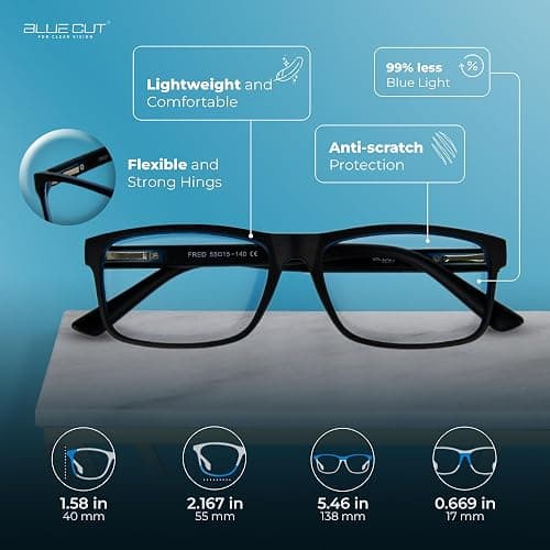 Blue Light Blocking Glasses For Men/Women Anti-Fatigue Computer Monitor Gaming Glasses Reduce Eye Strain Game Glasses thumbnail 3