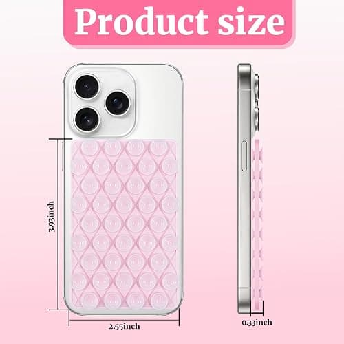 Yuibthr 4 Pack Silicone Suction Cup Phone Case Mount Double Sided Detachable, Reusable Strong Grip Holder Hands-Free Phone Accessories for Selfies & Videos (Pink+Black+Rose+White) thumbnail 2
