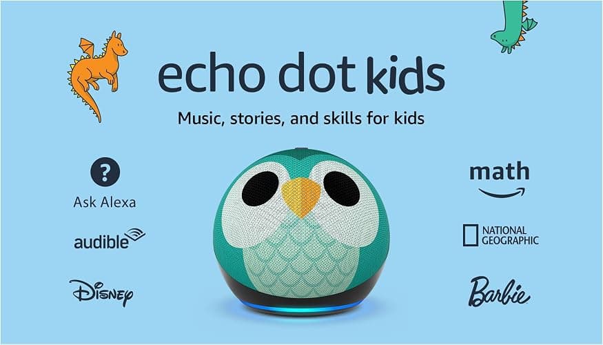 Amazon Echo Dot Kids (newest model) - Designed for kids, with Alexa+ Early Access, parental controls, Includes 1 Year of Amazon Kids+, Owl thumbnail 9