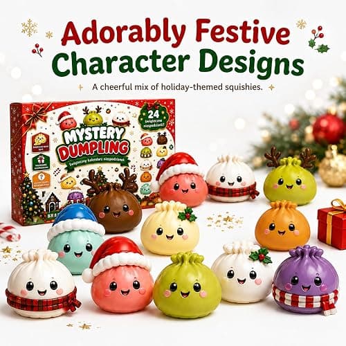 Christmas Dumpling Advent Calendar, 24 Surprise Mini Figures Holiday Gift | Dumpling advent calendar with 24 surprise figures, Christmas countdown, collectible toys, holiday gifts, seasonal family fun thumbnail 4