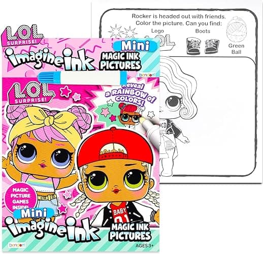 Imagine Ink Coloring Book Set for Girls - Bundle Includes 6 No-Mess Books Featuring Disney Princesses, Hello Kitty, Bluey, and More | Girl Mess Free Coloring Bulk thumbnail 7
