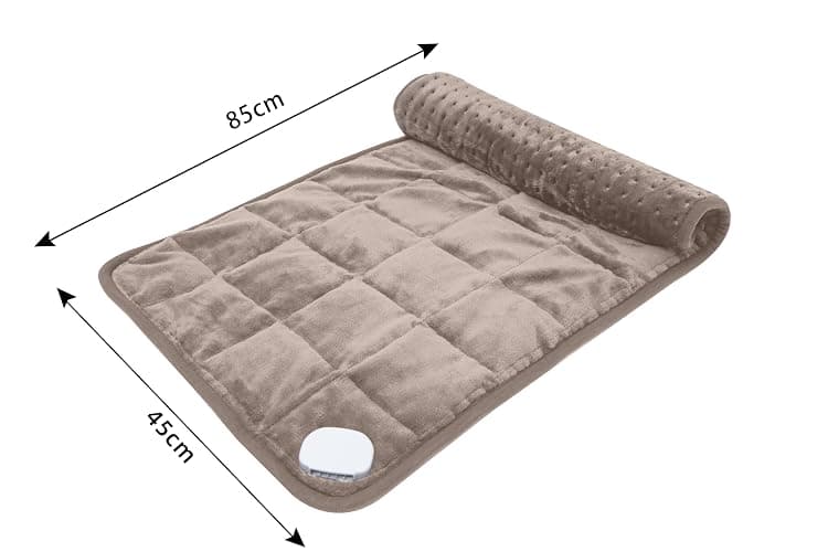 Ambershine 17''x33'' Weighted Heating Pad, 5.2lbs with 12 Temperature Settings & 4 Auto-Off Timers, Pain Relief for Back/Neck/Shoulders/Abdomen/Legs, Christmas Gifts for Mom Dad Women Men(Light Tan) thumbnail 2