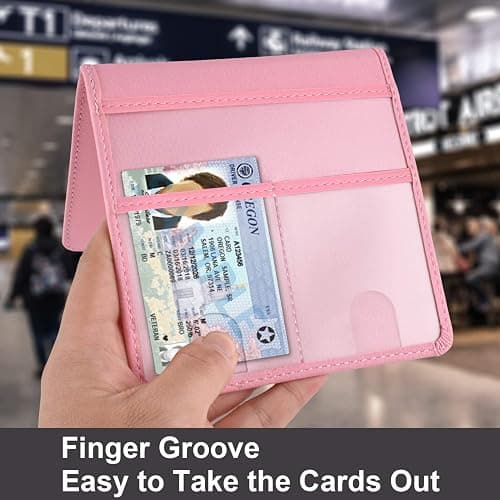 Cacturism Car Registration and Insurance Holder, Vehicle Glove Box Car Organizer，Women Interior Car Accessories Case for Cards, Essential Document, Driver License, Pink thumbnail 6