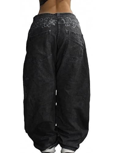 EMMIOL Women Boyfriends Hip Hop 90s Vintage Baggy Jeans Loose Denim Pants Mid-Low Waist Jeans thumbnail 3