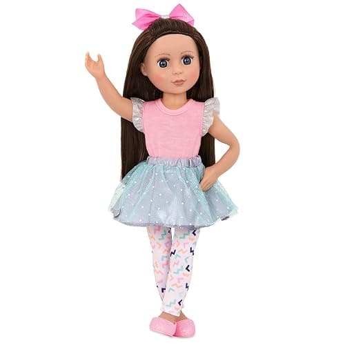 Glitter Girls – 14-Inch Fashion Doll – Brown Hair & Purple – Blue Eyes – Poseable Arms & Legs – Ruffle Outfit & Hair Bow – 3+ Years– Candice thumbnail 3
