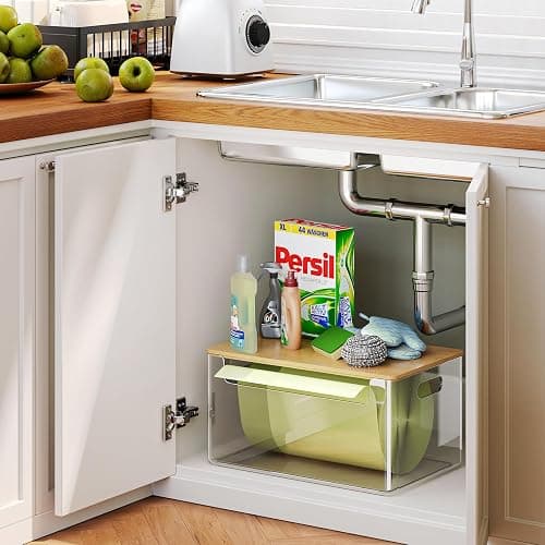 MIXISAV 3 Pack Trash Bag Holder Dispenser with Lid, Extra Large Stackable Plastic Garbage Bag Holder Dispenser Under Sink for Kitchen, Pantry, Laundry Room, Cabinet Organizer and Storage thumbnail 3