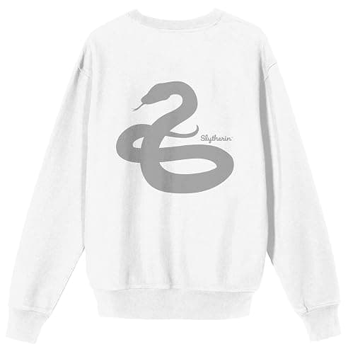 Bioworld Harry Potter Slytherin Mascot Adult White Crew Neck Long Sleeve Sweatshirt thumbnail 3