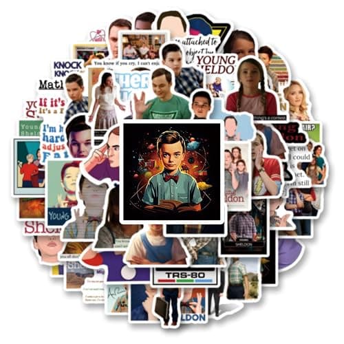 64pcs Sheldon TV Drama Romantic Aesthetics Retro Funny Stickers Pop Kawaii Pack | Vsco Funny Cool Deacls Graffiti Stickers Vinyl for Water Bottle Skateboard Luggage Laptop thumbnail 8