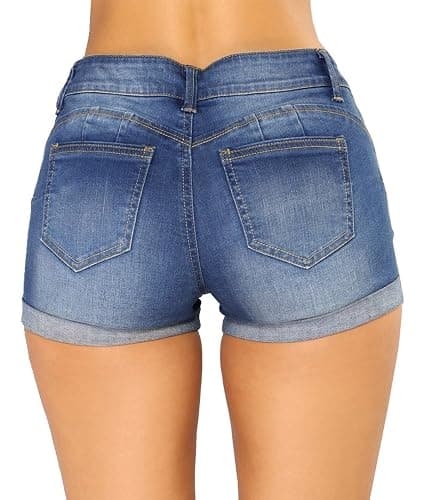 Govc Women Casual Summer Mid Waist Stretchy Denim Jean Shorts Junior Short Jeans thumbnail 3