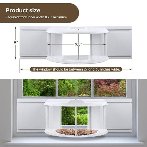 JOYSEUS Window Bird Feeder, 180° Clear View Bird Feeder, Durable and Elegant in-Window Bird Feeder for Watching Birds - Embrace The Delight of Bird Feeder. thumbnail 4