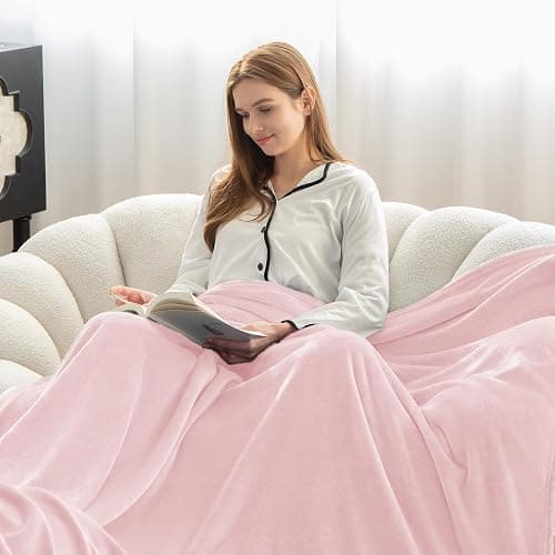 WAVVE Plaid Couverture Polaire Flanelle en Microfibre, Jeté de Canapé 150x200 Rose, Couverture lit Jete de Canape 2 Personnes, Plaid Fourrure Grand Chaud et Doux en Peluche, 200x150 thumbnail 3