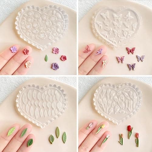 KEOKER Spring Polymer Clay Molds, Polymer Clay Silicone Molds, Butterfly Polymer Clay Mini Molds, 8pcs Earring Molds for Polymer Clay, Polymer Clay Molds for Jewelry(Substitute Micro Clay Cutters) thumbnail 6