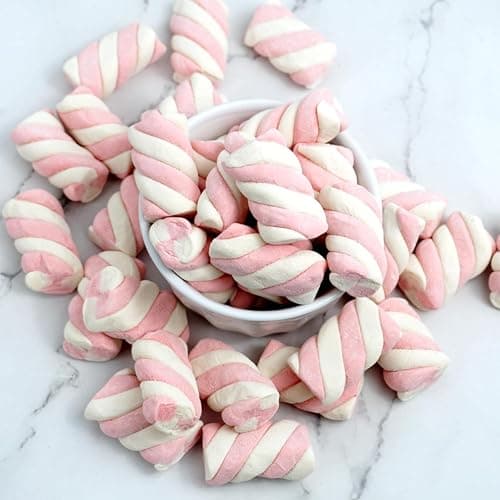 The Hampton Candy Company Pink & White Marshmallow Twists, 8.8 Oz. Bag, Pink Candy, Bulk Marshmallows, Docile sold by The Hampton Candy Company - 8.8 Ounce - Pink & White thumbnail 4