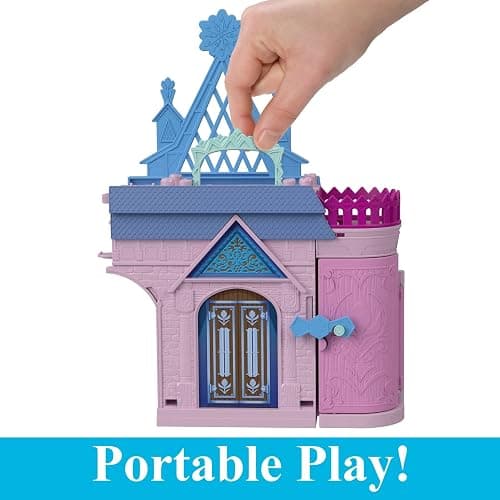 Mattel Disney Frozen Toys, Anna Doll House Stackable Castle with Small Doll, Olaf Figure & 7 Furniture & Accessories, Inspired by the Movie thumbnail 3