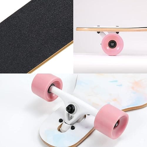 TLHB Longboard Skateboard, 41 Inch Drop Through Longboard Complete 9-Ply Nature Maple Premium Cruiser Long Board for Adults, Teens and Kids - High-Speed Bearings & T-Tool thumbnail 5