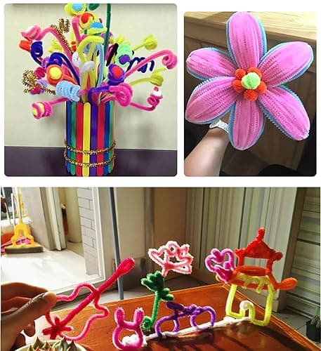1,000 Pipe Cleaners in 20 Colors Pipe Cleaners Value Pack of Multicolor Chenille Stems for DIY Arts and Craft Projects and Decorations - 6 mm x 12 inch thumbnail 2