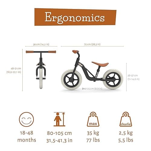 Chillafish Charlie Toddler Balance Bike, Lightweight 10-Inch Bike for Boys & Girls 2 to 4 Years Old, Adjustable Seat, Carry Handle & No-Puncture Tires - Standard Wheels - Black thumbnail 8