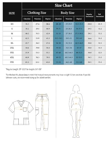 COZYFIT Scrubs for Women Set - Stretch V-Neck Scrub Top & Jogger Pant with 8 Pockets - Black - Medium thumbnail 2