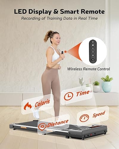 Walking Pad Treadmill, Under Desk Treadmill for Home and Office with Remote Control, Portable 2.5 HP Walking Jogging Running Machine in LED Display thumbnail 4