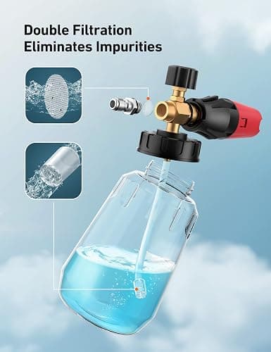 AstroAI Foam Cannon, Heavy Duty Car Foam Blaster Wide Neck Adjustable Snow Foam Lance and Thick Foam for Pressure Washer with 1/4" Quick Connector,1L Bottle thumbnail 2