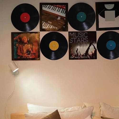 VOSAREA 8pcs Vinyl Record Wall Stickers Vintage Fake Record Wall Decals Decorative Vinyl Record Wall Ornaments for Music Party Room Home Cafe Bar Decor thumbnail 6