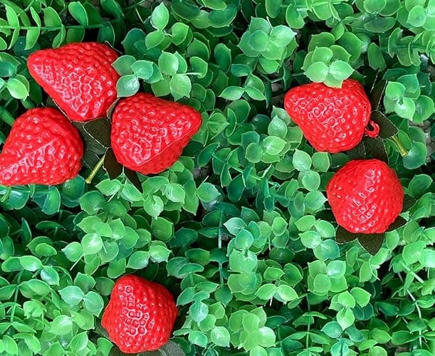 Aliotech 18PCS Plastic Artificial Red Strawberries Fake Lifelike Simulation Realistic Strawberry Artificial Fruits Decoration Photography Prop for Home Kitchen Decoration thumbnail 6