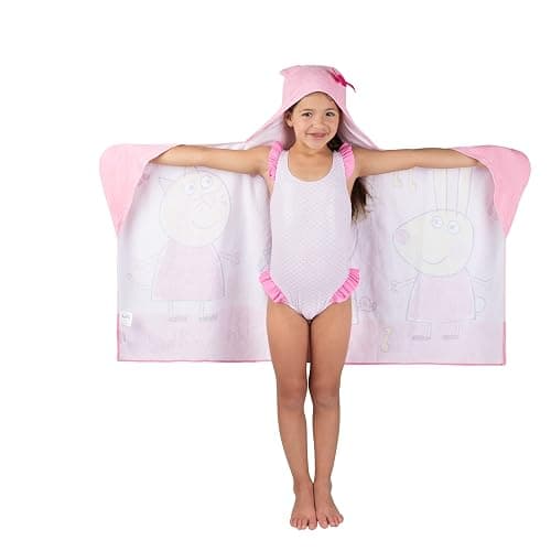 Franco Peppa Pig Kids Bath/Pool/Beach Soft Cotton Terry Hooded Towel Wrap, 24 in x 50 in, Large thumbnail 3
