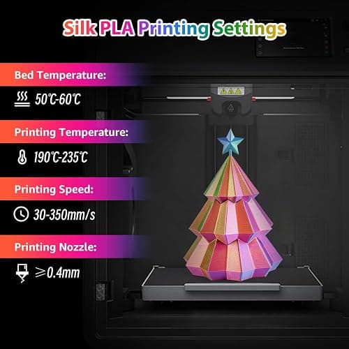 3Dgenius 3D Printer Filament Bundle Silk PLA Filament 1.75mm Pack 3D Printing Filament Pack Silk PLA 3D Printer Filament Fit Most FDM Printers, 250g X 4 Spools, Totally 1KG, 4Pack2 thumbnail 7