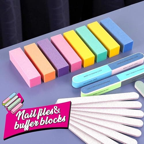 FANDAMEI Nail File and Buffer, Professional Manicure Tools Kit. 8PCS Rectangular Nail Buffer Block, 8PCS Nail File, 2PCS 7 Way Nail File & 2PCS Nail Polishing Buffer. Nail Care File Buffer Tool thumbnail 7
