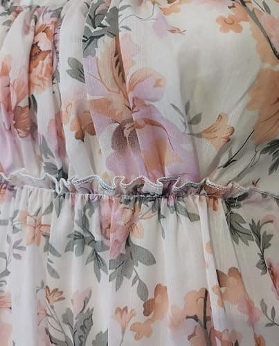 Mansy Womens 2026 Summer Floral Mini Dress Boho Flowy Skater Dresses Short Sleeveless Ruffle Spaghetti Strap Dress thumbnail 4