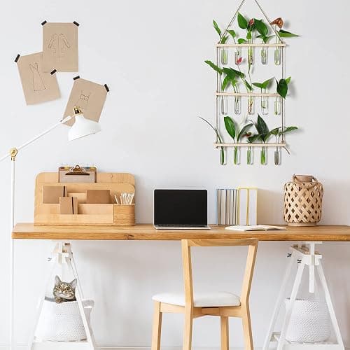 YIBOT Propagation Stations,3 Tiered of Propagation Tubes with Wooden Stand,Mini Glass Test Tubes Vase,Plant Terrarium for Hydroponic Home Garden Office Decor, Gardening Gift for Women Plant Lover thumbnail 6