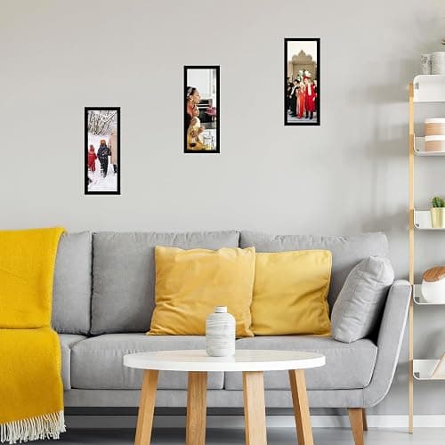 JCJMY 4x12 Picture Frame Black for Wall Hanging or Tabletop, Wall Mounting Horizontally or Vertically, 4 x 12 Wall Gallery Poster Photo Frame with Shatter Resistant Plexiglass, Black thumbnail 7