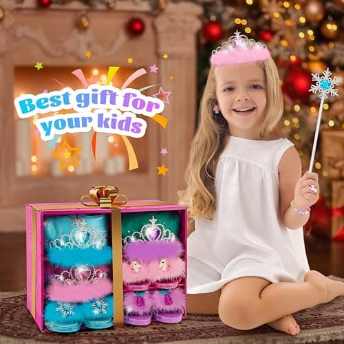 HAMSILY Princess Dress Up for Girl 3 4 5 6 Years Old Birthday Gifts Toys | Toddler Dress Up Clothes Shoes Jewelry Set, Princess Costume Include Unicorn Mermaid, Pretend Play for Little Girls Age 3-6 thumbnail 7