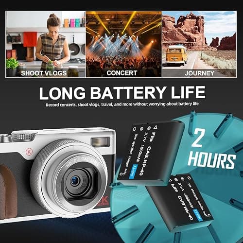 Digital Cameras for Photography,48MP&4K Video, 18X Zoom Vlogging for YouTube, Portable Compact Small Camera with 2 Batteries, Digital Point and Shoot Camera thumbnail 6