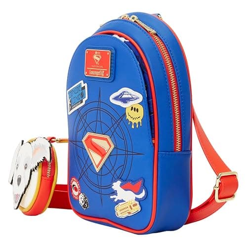 Loungefly Warner Bros.: DC Supergirl - Krypto - Sling Crossbody with Coin Bag - Large Compartment - Great for Kids & Adults - Collectible Bags thumbnail 3