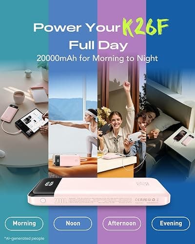 Orfeika 20000mAh Power Bank, Portable Charger with 4 Built-in Cables | 20W PD USB C Fast Charging,6 Outputs,LED Display,Flight-Safe,Travel Essentials Battery Pack for iPhone, Galaxy, iPad & More thumbnail 9