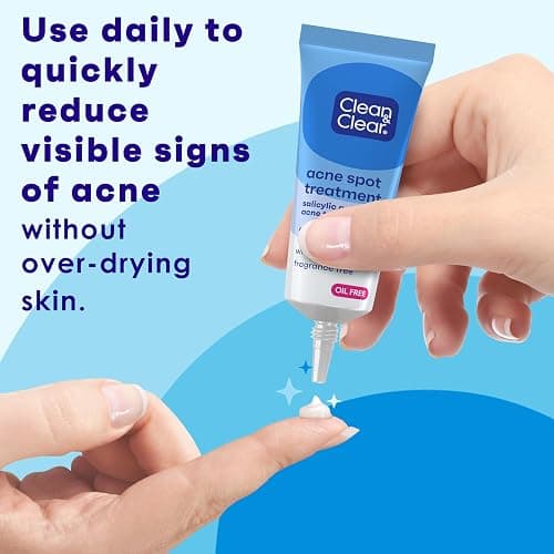 Clean & Clear Acne Spot Treatment Gel Cream with 2% Salicylic Acid, Oil-Free Topical Acne Treatment with Witch Hazel for Clinically Proven Results in 1 Day, Fragrance Free, 0.75 fl. oz thumbnail 2