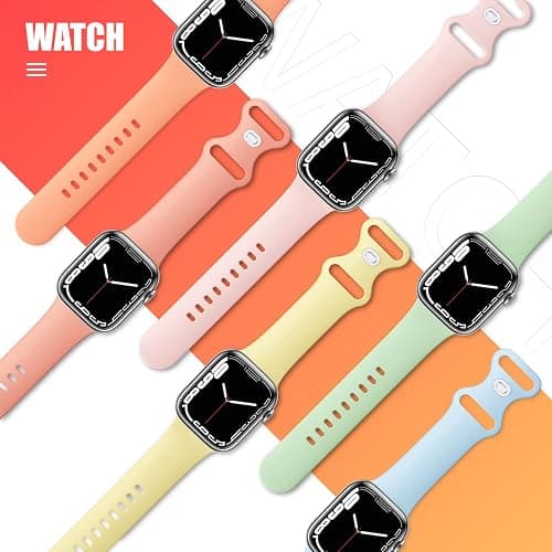 THWALK 6 Pack Sport Bands Compatible with Apple Watch Band Ultra 3/2/1 49mm, Series 11/10 46/42mm, 9/8/7 45/41mm, SE/6/5/4 44/40mm, 3/2/1 42/38mm for Women Men thumbnail 2