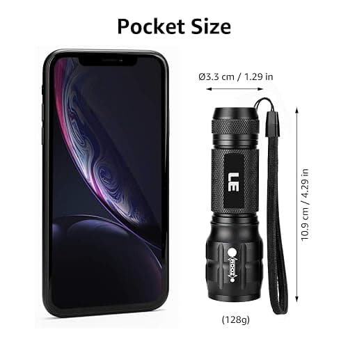 Lighting EVER LED Flashlights High Lumens, Small Flashlight, Waterproof, Adjustable Focus Flash Light for Outdoor, Emergency, AAA Batteries Included, Tactical & Camping Accessories thumbnail 4